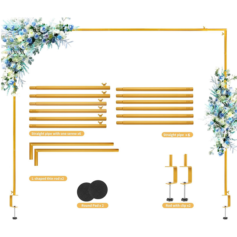 Threaded Style Arc de masă cu suport – Kit balon pentru decor de nuntă, reglabil, din metal