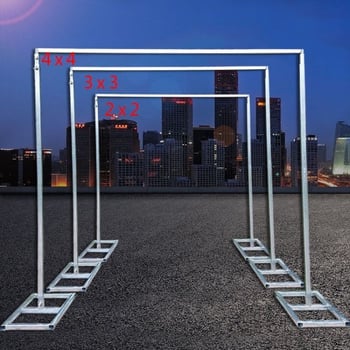 Stativ de fundal pentru nuntă, cadru telescopic, țeavă galvanizată, tijă de susținere întărită pentru perdele