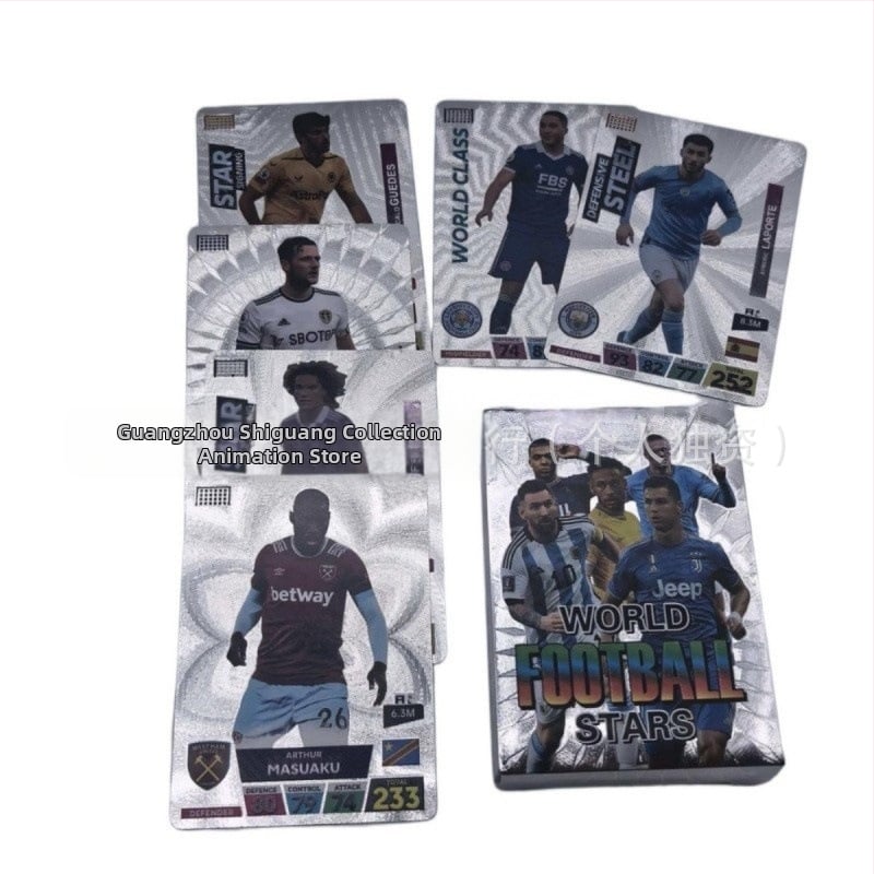 Kolekcija kartica nogometnih zvijezda: 55 kartica s zlatnom folijom za društvenu igru