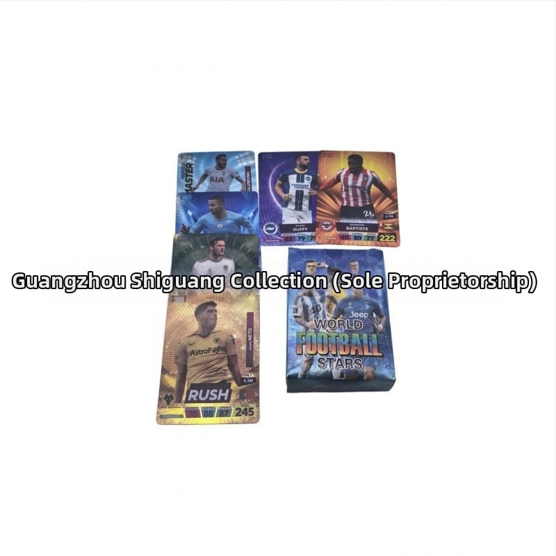 Kolekcija kartica nogometnih zvijezda: 55 kartica s zlatnom folijom za društvenu igru