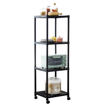 Raft de bucătărie din plastic, 3 etaje, montat pe podea, mobil, multifuncțional, pentru cuptor cu microunde și oale.
