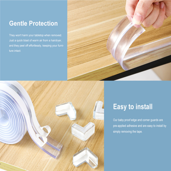 Bútor sarkvédő szalag, Yajiahong márka, 5 mm vastagság, ragasztómentes, keresztmetszet 2 cm x 2 cm, csomagolás 50 db