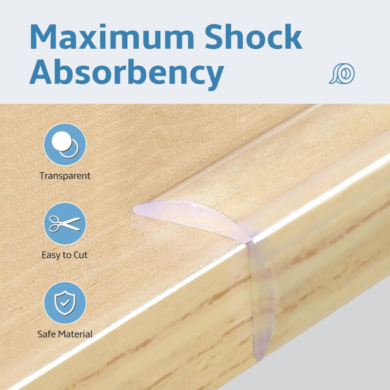 Bútor sarkvédő szalag, Yajiahong márka, 5 mm vastagság, ragasztómentes, keresztmetszet 2 cm x 2 cm, csomagolás 50 db