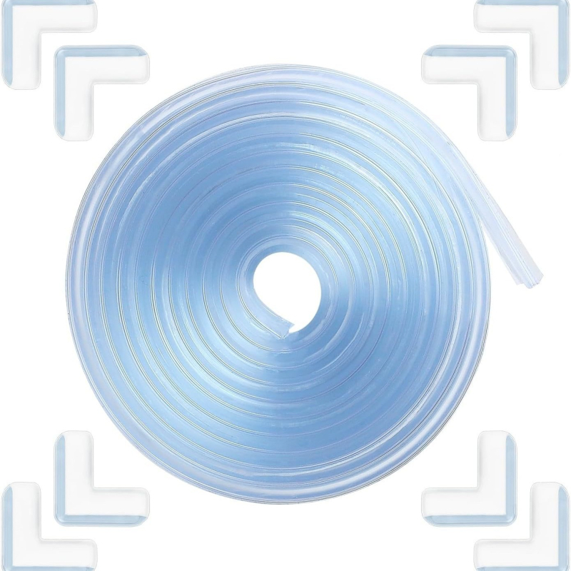 Bútor sarkvédő szalag, Yajiahong márka, 5 mm vastagság, ragasztómentes, keresztmetszet 2 cm x 2 cm, csomagolás 50 db