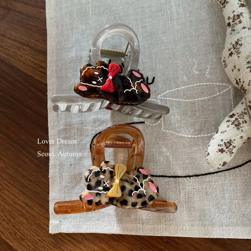 Gripper ukosnica za kosu s leopard uzorkom, ručno izrađena, mješavina materijala, ženski dodatak