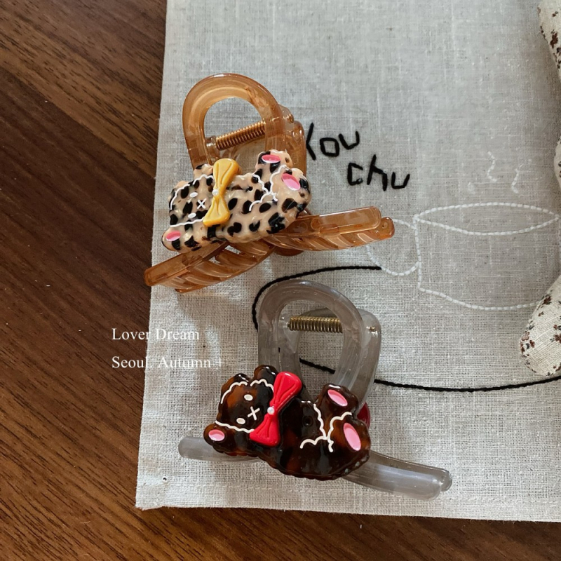 Gripper ukosnica za kosu s leopard uzorkom, ručno izrađena, mješavina materijala, ženski dodatak