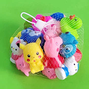 Παιδικά παιχνίδια μπάνιου με ζωάκια — πιεζόμενα και ήχο, κατάλληλα για βρέφη 0-3 ετών; συσκευασία με διχτυωτό σάκο