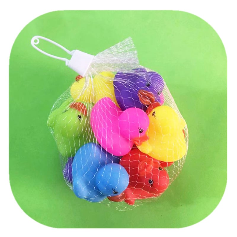 Παιδικά παιχνίδια μπάνιου με ζωάκια — πιεζόμενα και ήχο, κατάλληλα για βρέφη 0-3 ετών; συσκευασία με διχτυωτό σάκο