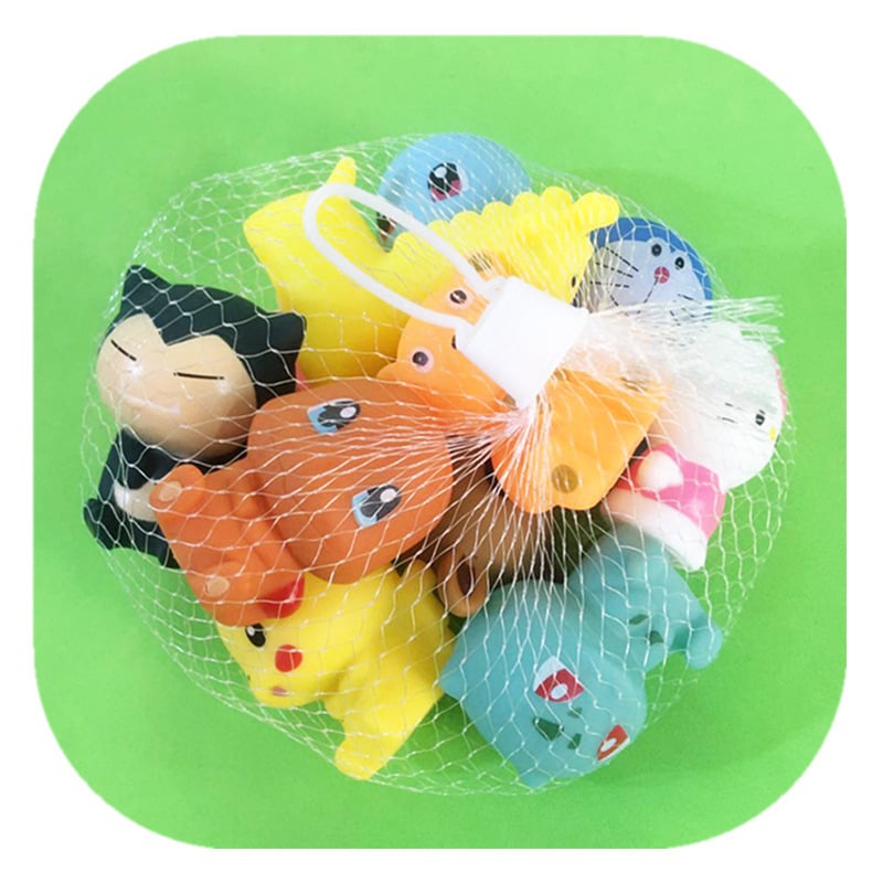 Παιδικά παιχνίδια μπάνιου με ζωάκια — πιεζόμενα και ήχο, κατάλληλα για βρέφη 0-3 ετών; συσκευασία με διχτυωτό σάκο