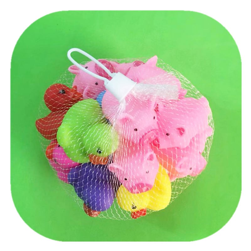 Παιδικά παιχνίδια μπάνιου με ζωάκια — πιεζόμενα και ήχο, κατάλληλα για βρέφη 0-3 ετών; συσκευασία με διχτυωτό σάκο