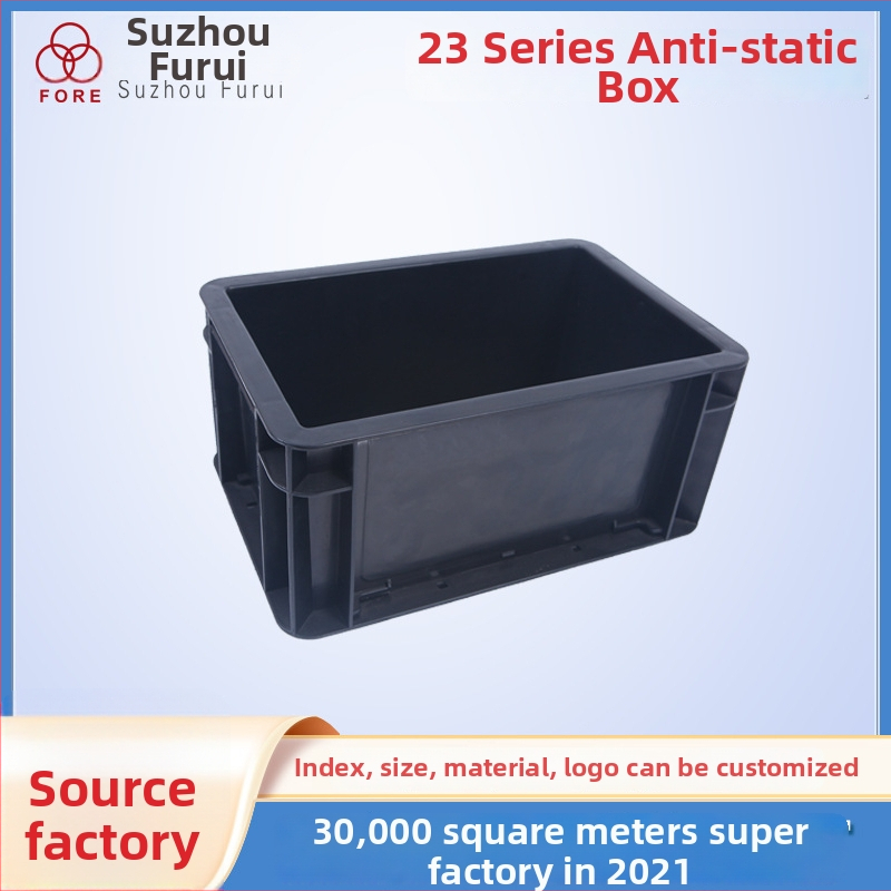 Antistatická PP prepravná škatuľa, hrubostenná konštrukcia, 0,6 kg, s krytom