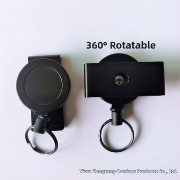 360° въртяща се планинска закопчалка със цинкова сплав, лесно издърпване, телескопично стоманено въже