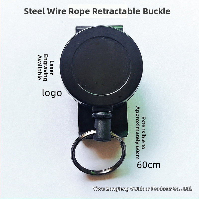 360° въртяща се планинска закопчалка със цинкова сплав, лесно издърпване, телескопично стоманено въже