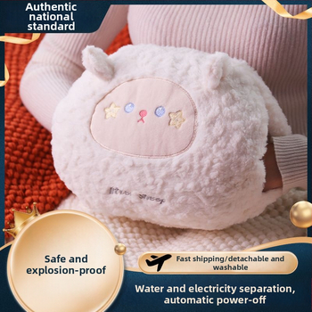 USB napajana vrećica za toplu vodu za zagrijavanje trbuha i stopala, crtani pliš papuče sa silikonskom tabanicom