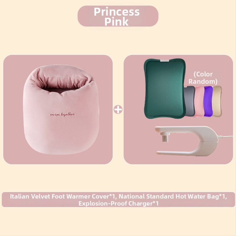 USB napajana vrećica za toplu vodu za zagrijavanje trbuha i stopala, crtani pliš papuče sa silikonskom tabanicom
