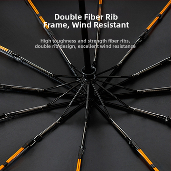 Пълноавтоматичен чадър с 12 ламели от сплав, удебелен и увеличен, 210T плат, UPF>50 слънцезащита, сгъваем дизайн