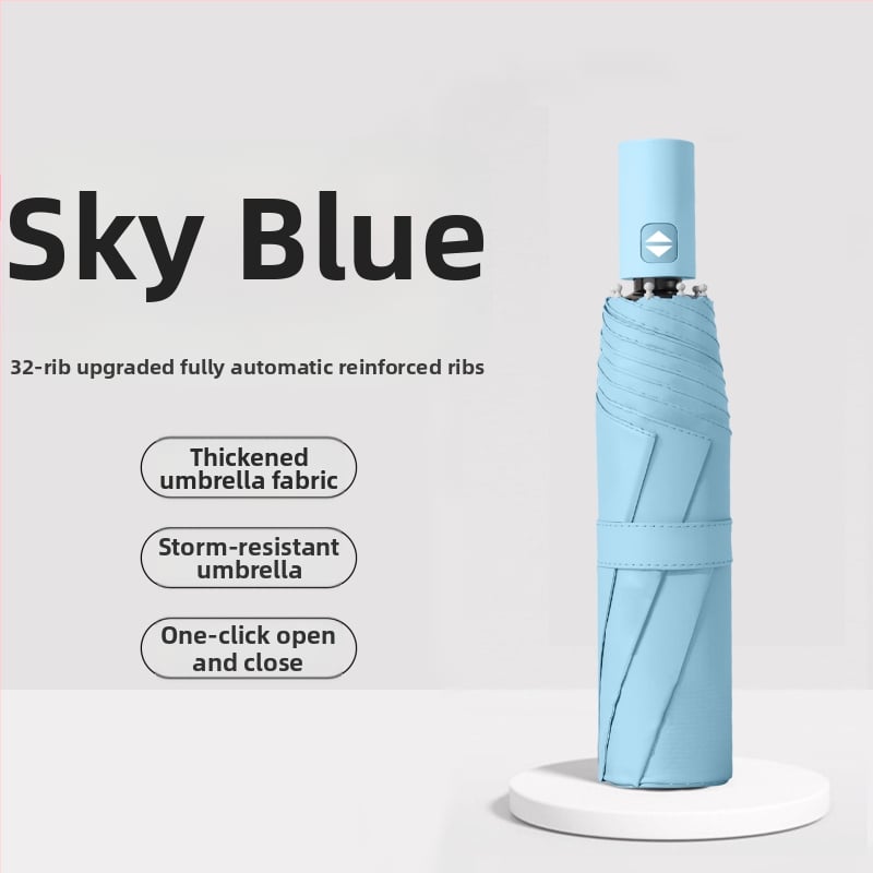 Пълноавтоматичен чадър с 12 ламели от сплав, удебелен и увеличен, 210T плат, UPF>50 слънцезащита, сгъваем дизайн