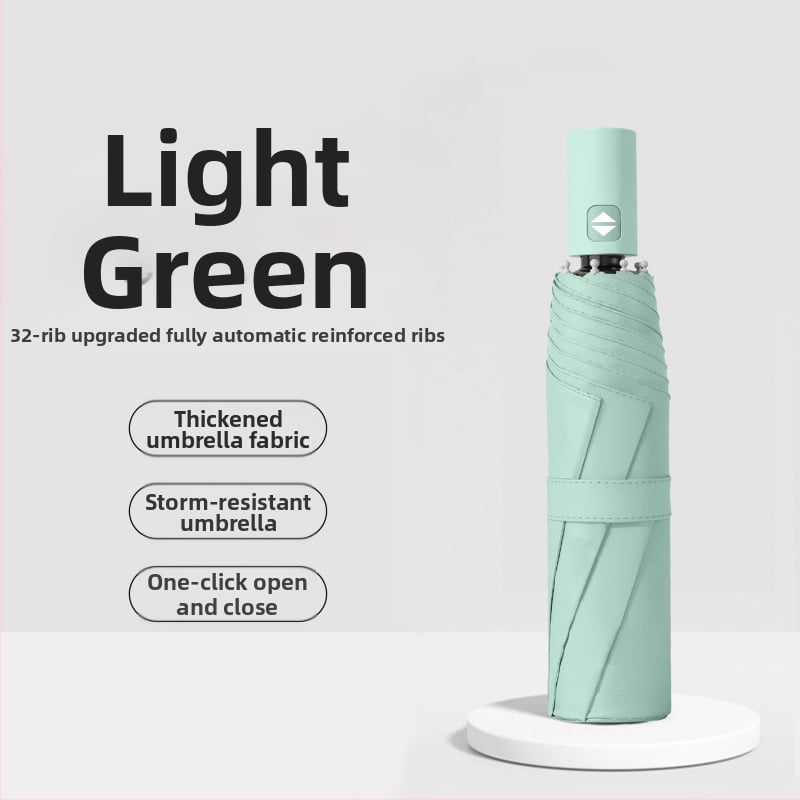 Пълноавтоматичен чадър с 12 ламели от сплав, удебелен и увеличен, 210T плат, UPF>50 слънцезащита, сгъваем дизайн