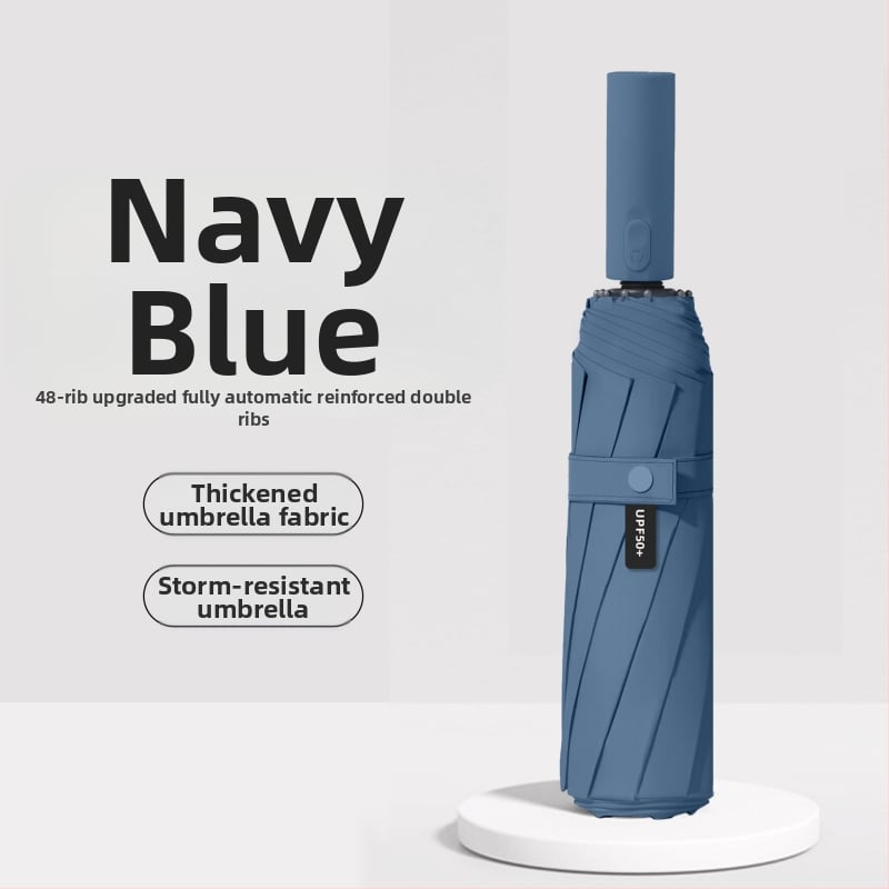 Пълноавтоматичен чадър с 12 ламели от сплав, удебелен и увеличен, 210T плат, UPF>50 слънцезащита, сгъваем дизайн