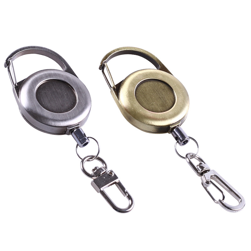 Kljucni privjesak s teleskopskom kopčom Easy Pull, cinkov legura, širina 3,5 mm, produženje 600 mm, otisnut logotip, nov izgled