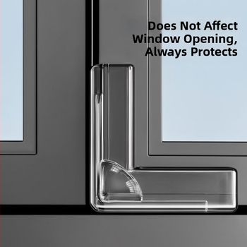 Detská ochrana rohu okna – pravouhlý tvar, proti kolízii s airbagom, priehľadná
