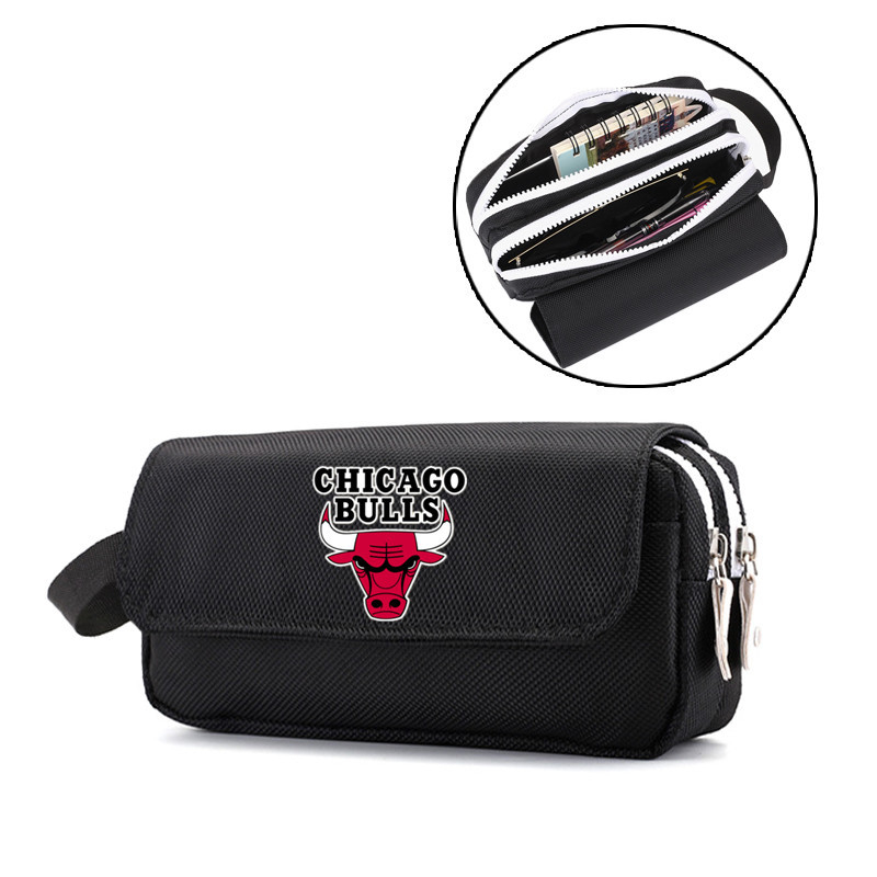 Пенал за моливи с баскетболни звезди Коби, Къри и Джеймс – Oxford платно; Персонализация; Печатано лого; За баскетбол