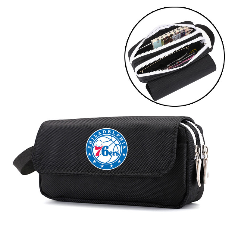 Пенал за моливи с баскетболни звезди Коби, Къри и Джеймс – Oxford платно; Персонализация; Печатано лого; За баскетбол