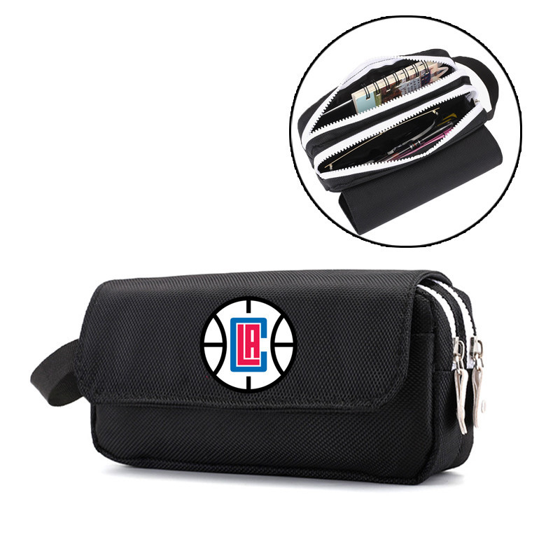 Пенал за моливи с баскетболни звезди Коби, Къри и Джеймс – Oxford платно; Персонализация; Печатано лого; За баскетбол