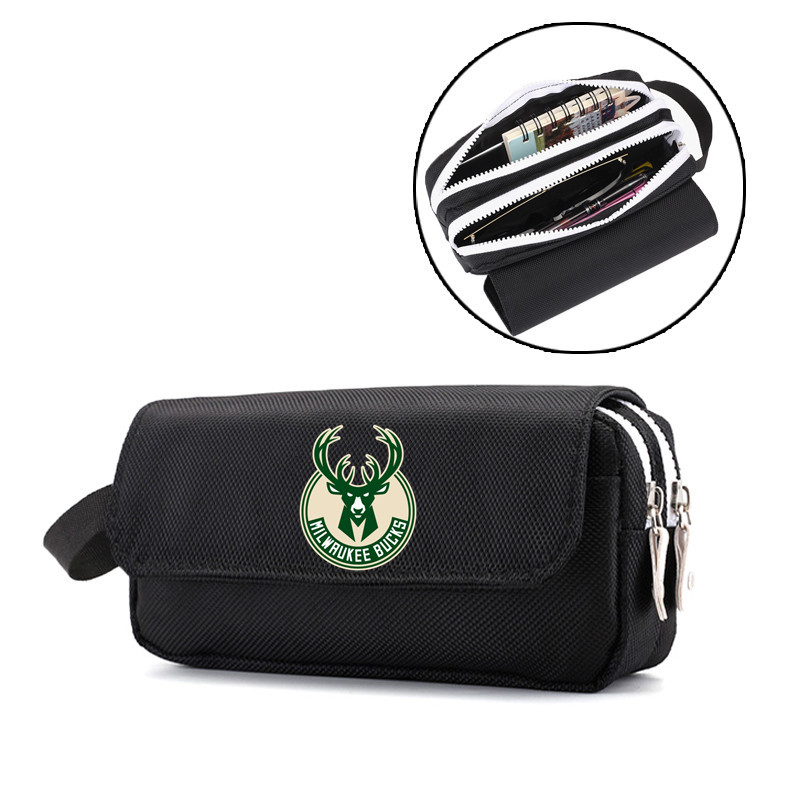 Пенал за моливи с баскетболни звезди Коби, Къри и Джеймс – Oxford платно; Персонализация; Печатано лого; За баскетбол