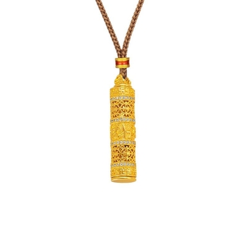 Бронзова верижка с геометричен дизайн, Niyou Jewelry, електроплатен завършек, нов китайски стил (литературно ретро)