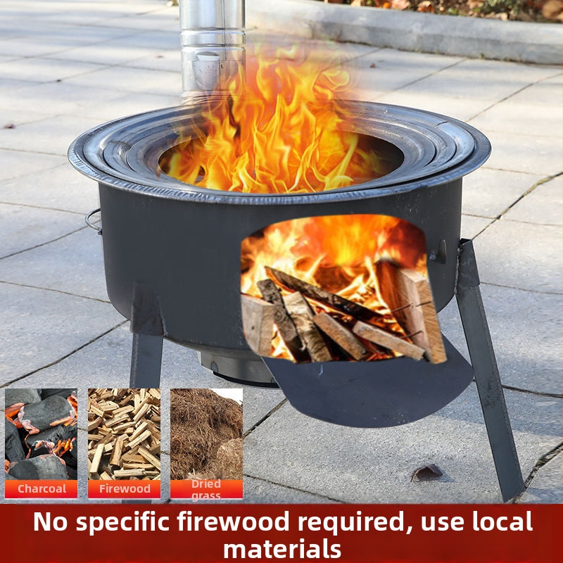 Mini pec na drevo s hrubými stenami, prenášateľná, nový model od Powerful Factory