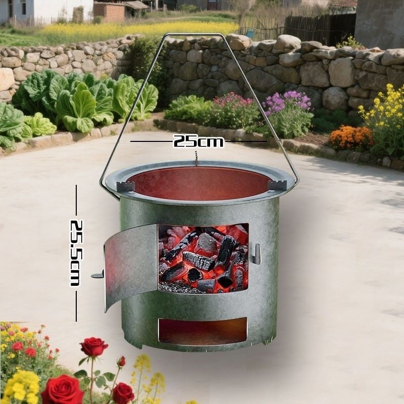 Мини печка на дърва с ултра дебели стени, преносима, нов модел от Powerful Factory