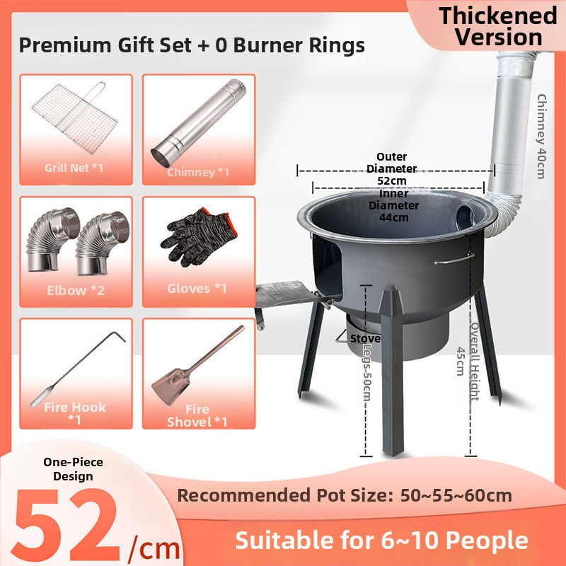 Mini pec na drevo s hrubými stenami, prenášateľná, nový model od Powerful Factory