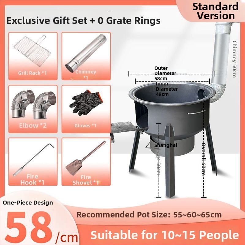 Mini pec na drevo s hrubými stenami, prenášateľná, nový model od Powerful Factory