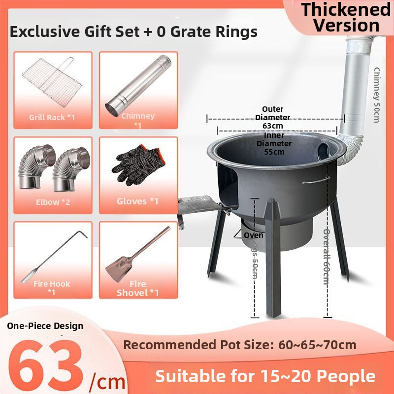 Mini pec na drevo s hrubými stenami, prenášateľná, nový model od Powerful Factory