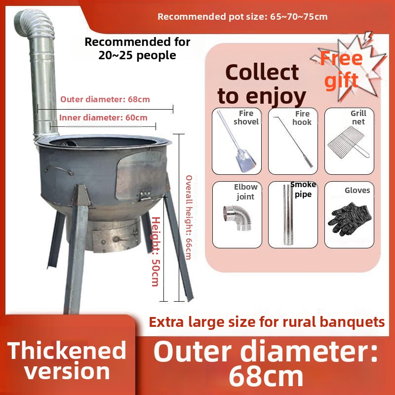 Mini pec na drevo s hrubými stenami, prenášateľná, nový model od Powerful Factory