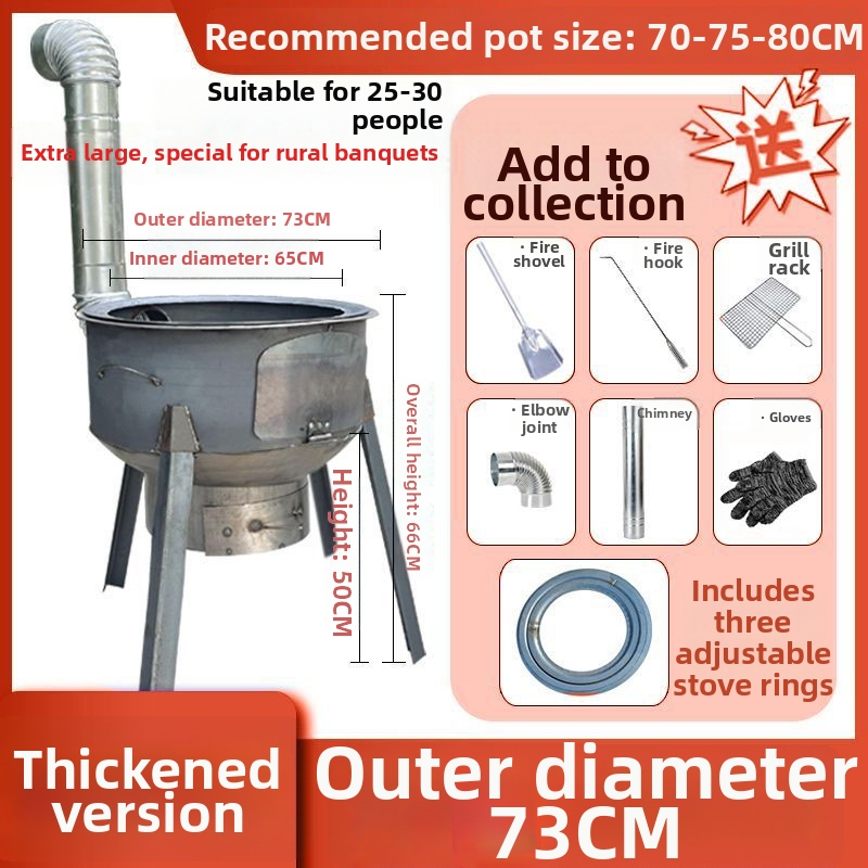 Mini pec na drevo s hrubými stenami, prenášateľná, nový model od Powerful Factory