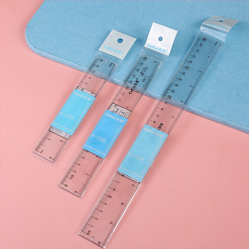 Koga A-1330 Διαφανής ακρυλικός χάρακας με διπλής όψης εκτύπωση, κλίμακες σε ίντσες και εκατοστά, εκπαιδευτικός και σχεδιαστικός