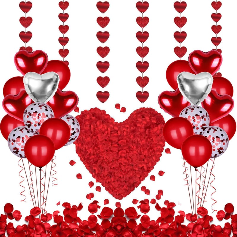 Szív alakú alumíniumfóliás dekorációs lufi készlet Valentin-napra, kínai Valentin-napra és esküvőkre