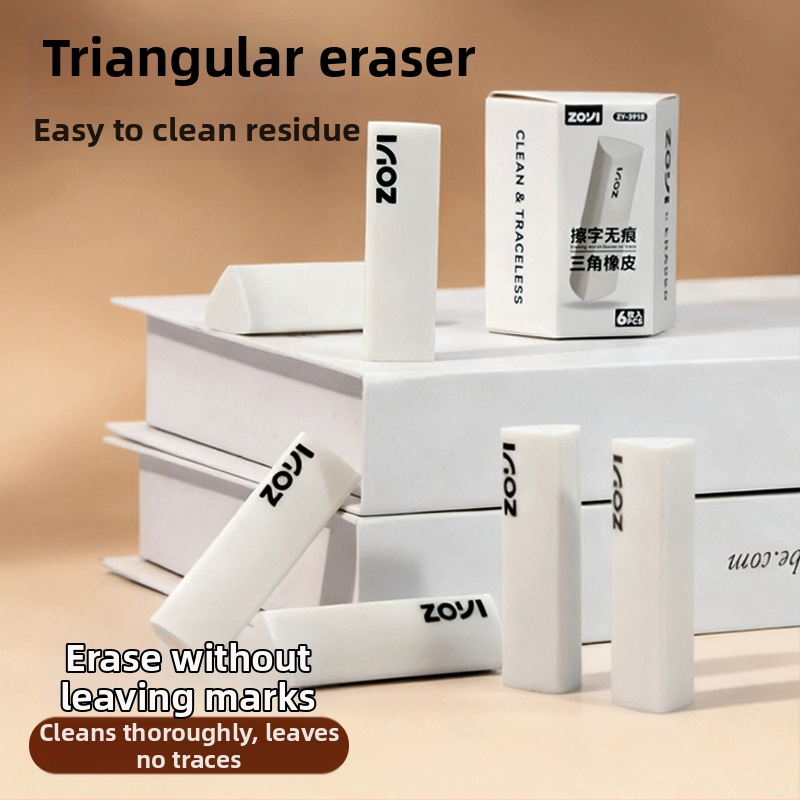 Trojuholníková guma na kreslenie a skúšky, bez triesok, mimoriadne čistá, Zhuoyi, model ZY-3918, tlač loga k dispozícii, prispôsobiteľná