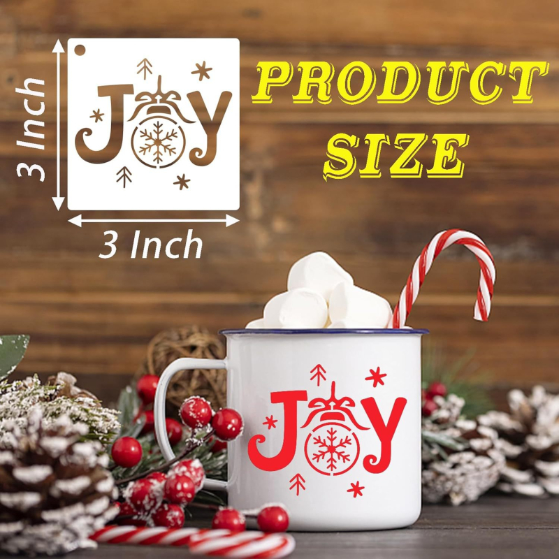 DIY šablona za crtanje zida za djecu, PET materijal, šareni božićni dizajn s izrezom, prilagodljiva šablona za prskanje (Brand: Drugo; Nije uvezeno; Nema IP dopuštenja)