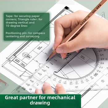 Kaba bear επαγγελματικό σετ σχεδίου με διαβήτη, Τ-τετράγωνο και χάρακα