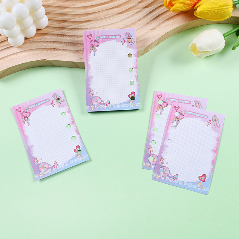 M5 refil pentru planificator cu 6 găuri, pagini interioare din hârtie, personalizabil, imprimare logo disponibil, ambalaj de bază