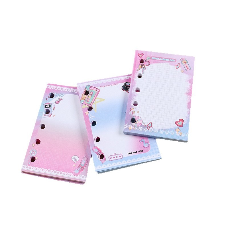 M5 refil pentru planificator cu 6 găuri, pagini interioare din hârtie, personalizabil, imprimare logo disponibil, ambalaj de bază