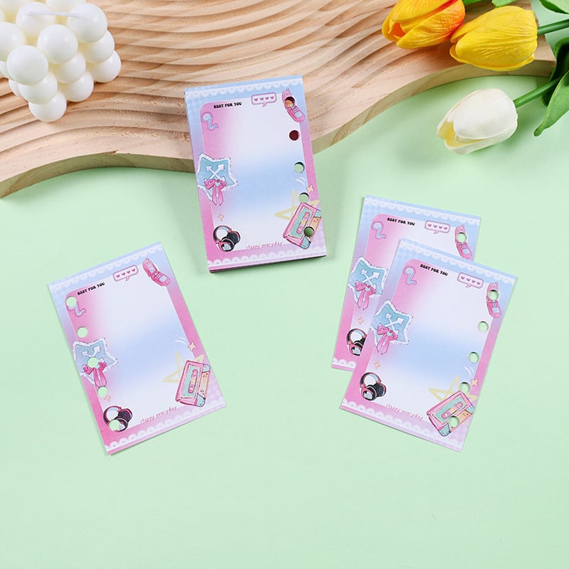 M5 refil pentru planificator cu 6 găuri, pagini interioare din hârtie, personalizabil, imprimare logo disponibil, ambalaj de bază