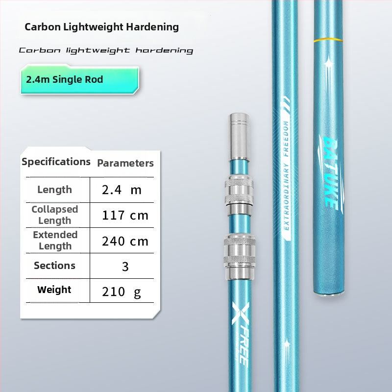 Teleskopická karbónová tyč na sieť na ryby