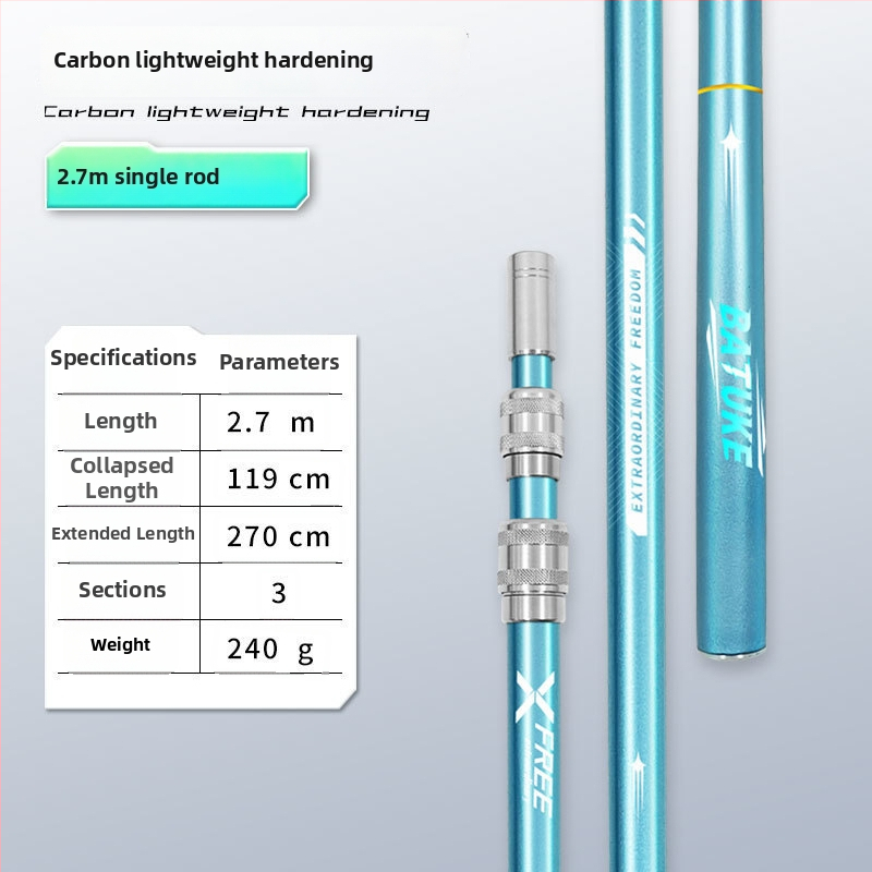 Teleskopická karbónová tyč na sieť na ryby
