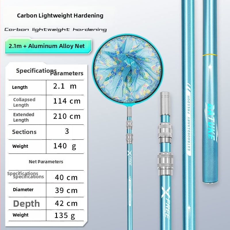 Teleskopická karbónová tyč na sieť na ryby