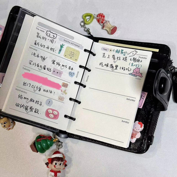 Kožni planer s kopčom i zamjenjivim listovima za dnevni raspored (loose-leaf) (Unutarnji materijal stranica: Drugo; Kategorija: Loose-leaf refill; Uvezeno: Ne; IP odobrenje: Ne)
