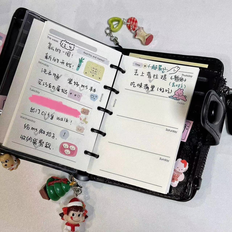 Kožni planer s kopčom i zamjenjivim listovima za dnevni raspored (loose-leaf) (Unutarnji materijal stranica: Drugo; Kategorija: Loose-leaf refill; Uvezeno: Ne; IP odobrenje: Ne)